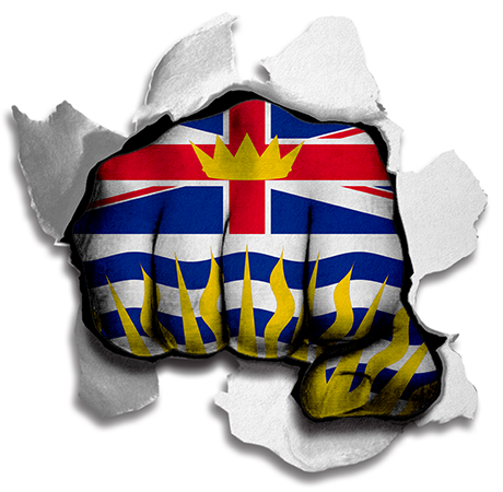 Fist British Columbia Flag Logo vinyl decal